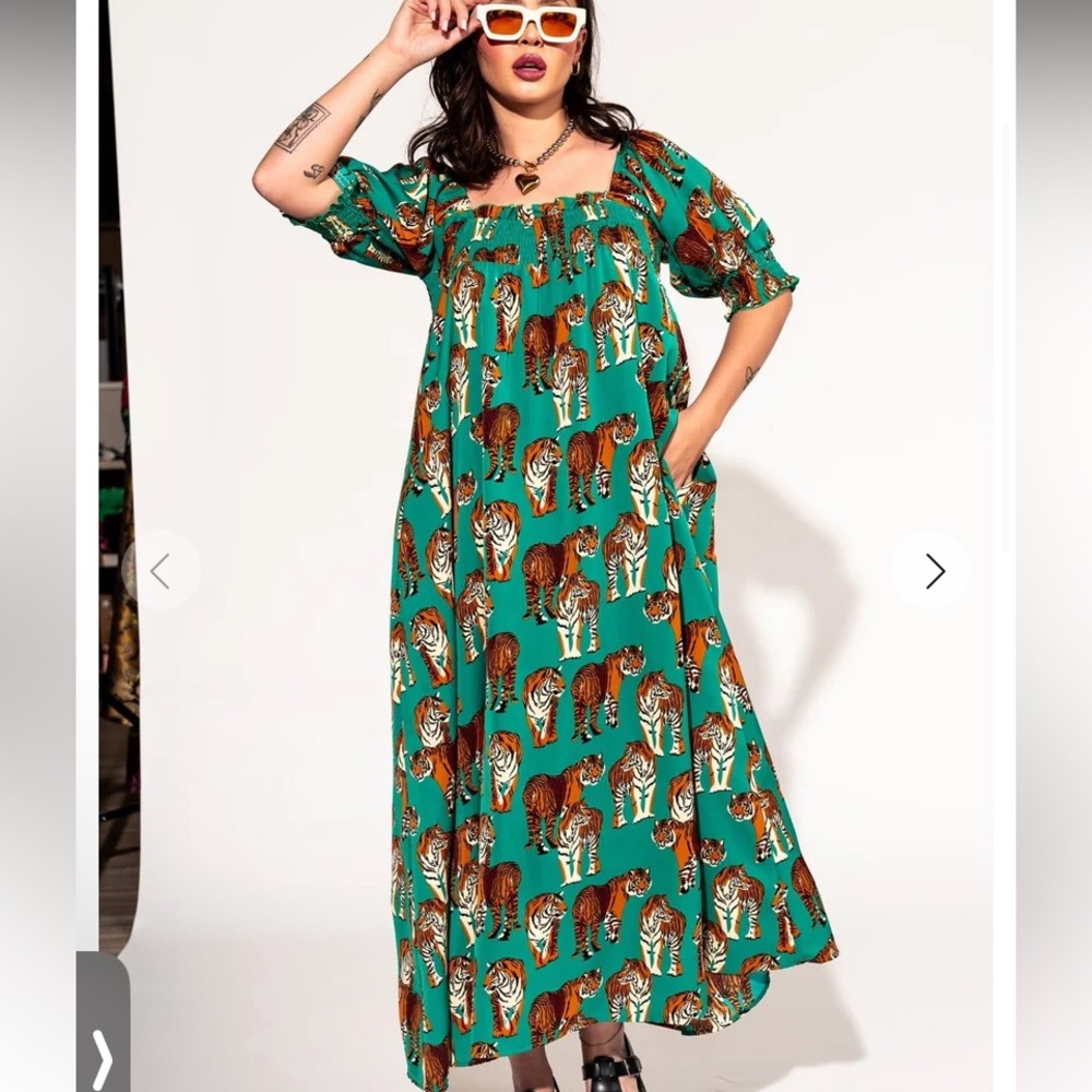 Lala Tiger smocked dress size medium. Worn once, not my style